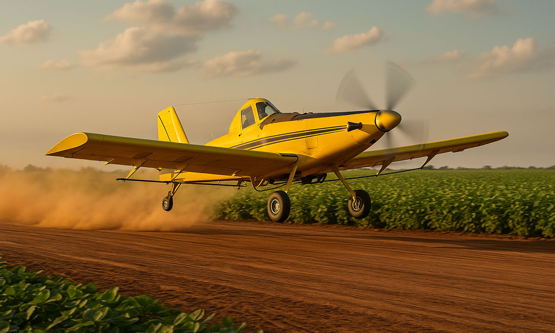 Controle de poeira/FOD em pista não pavimentada